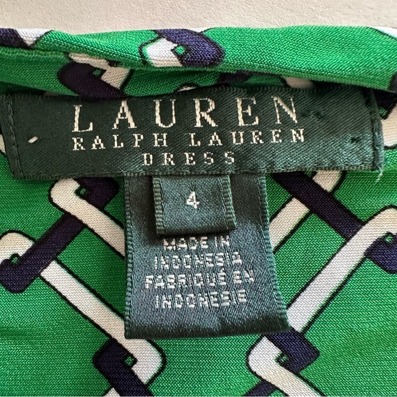 Lauren Ralph Lauren Slinky Stretch Dress Women 4 Faux Wrap Career Ruched V-neck - Picture 2 of 10